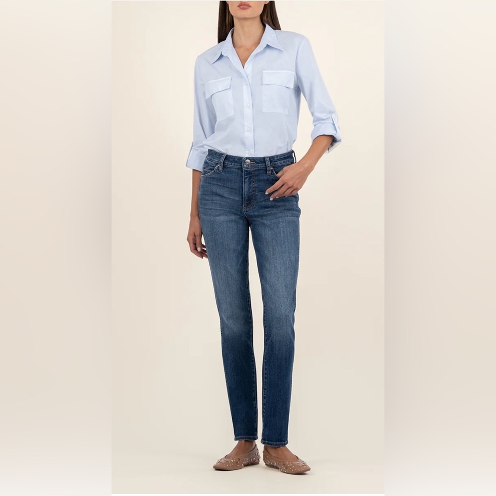 Kut from the Kloth Catherine High Rise Boyfriend Women's Blue Jeans 16